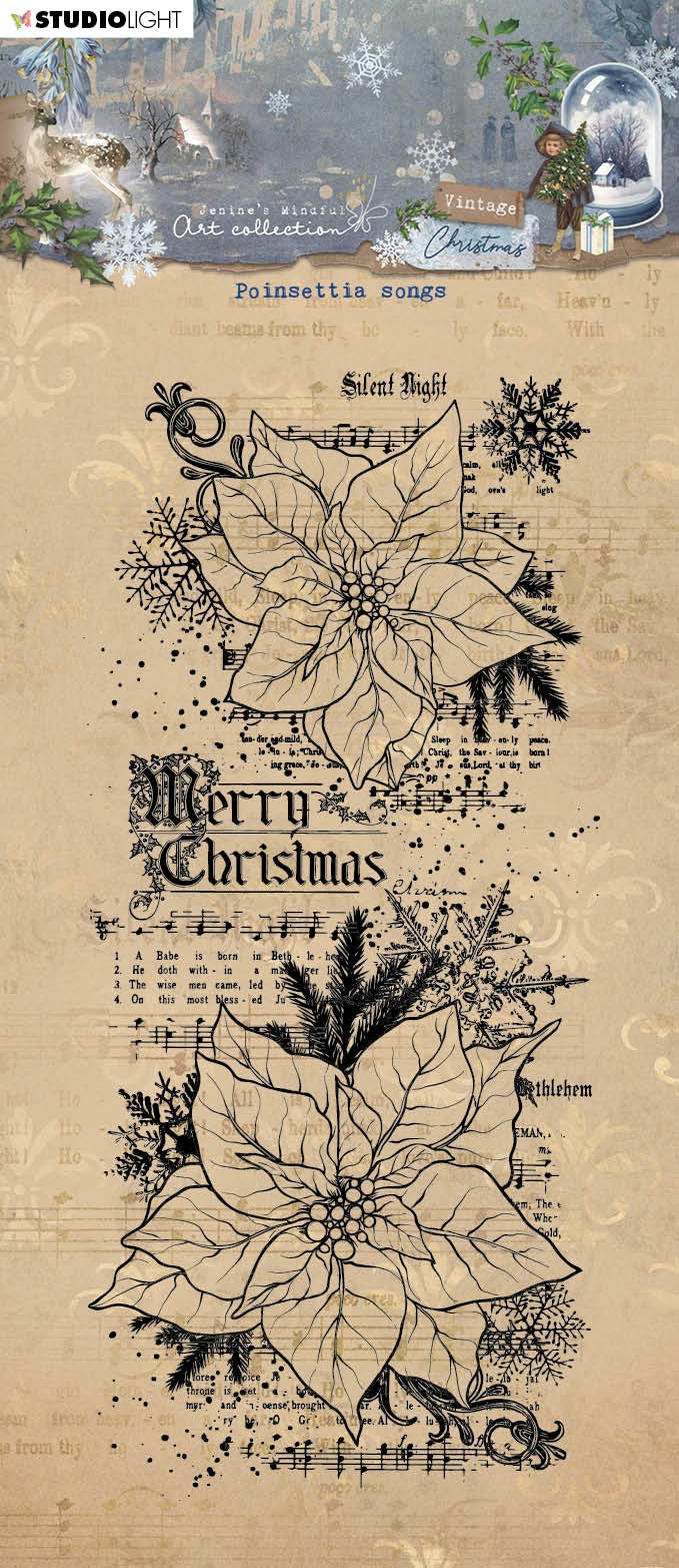 Studio Light Jenine's Mindful Art Clear Stamp - Nr. 544, Poinsettia Songs