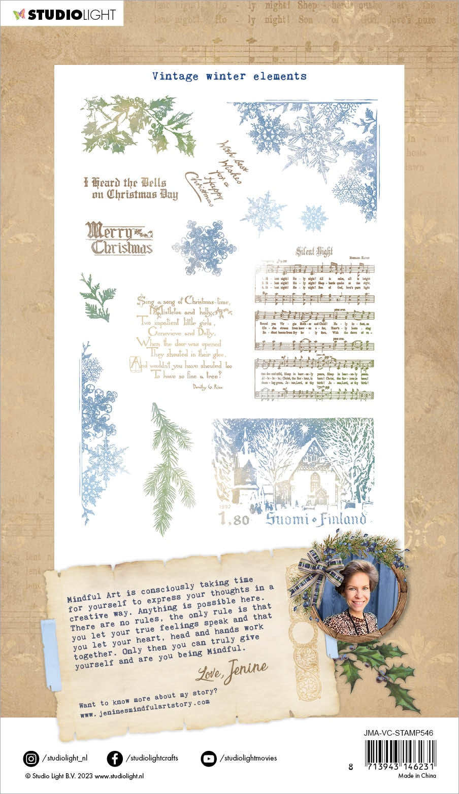 Studio Light Jenine's Mindful Art Clear Stamp - Nr. 546, Winter Elements