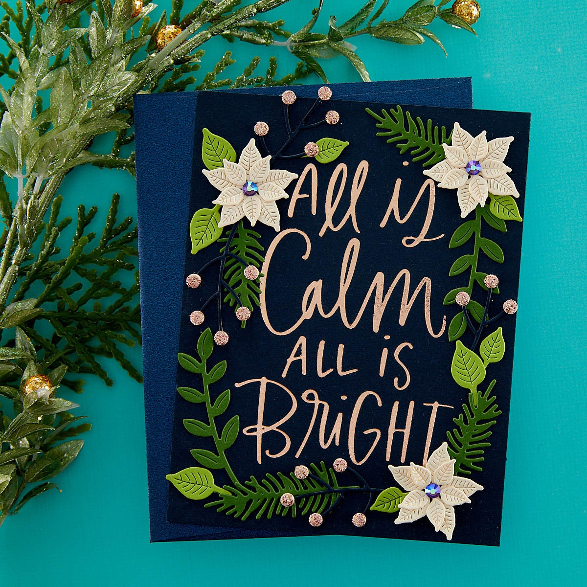 Spellbinders BetterPress Letterpress Press Plates & Die Set - All is Calm