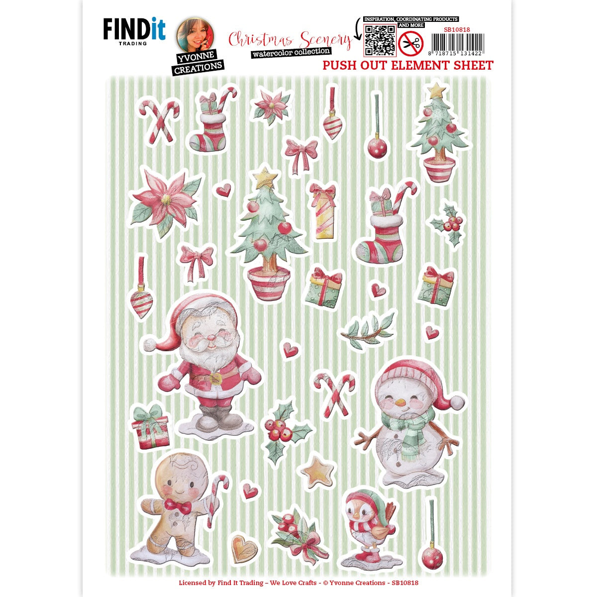 Find It Trading Yvonne Creations Punchout Sheet - Small Elements A, Christmas Scenery