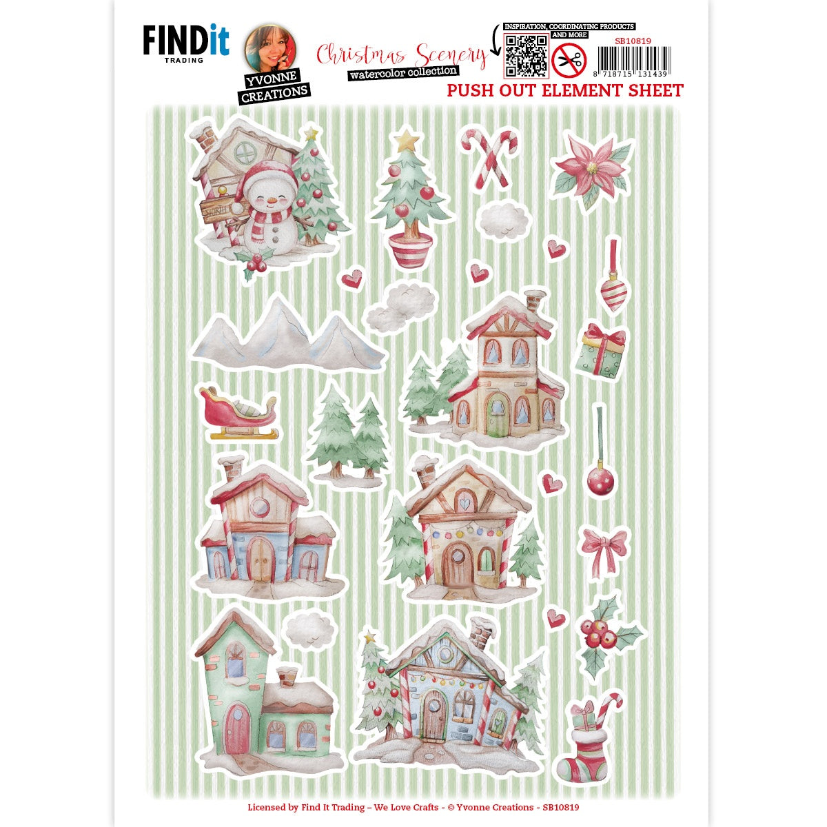 Find It Trading Yvonne Creations Punchout Sheet - Small Elements A, Christmas Scenery