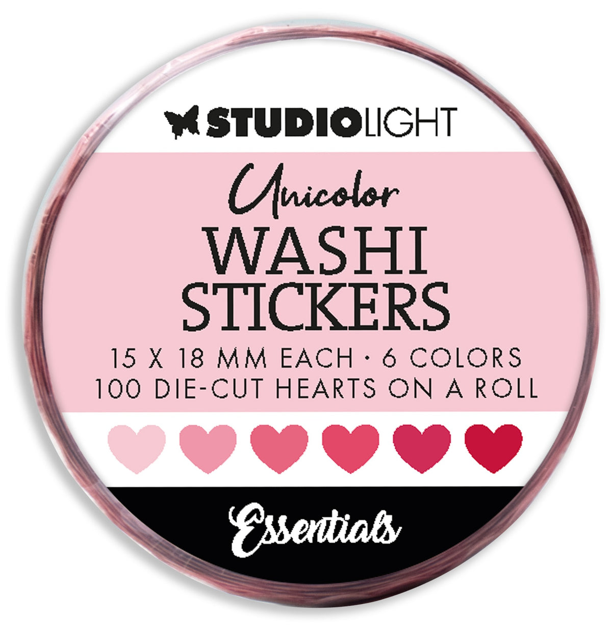 Studio Light Essentials Washi Die-Cut Heart Stickers - NR18 Pinks