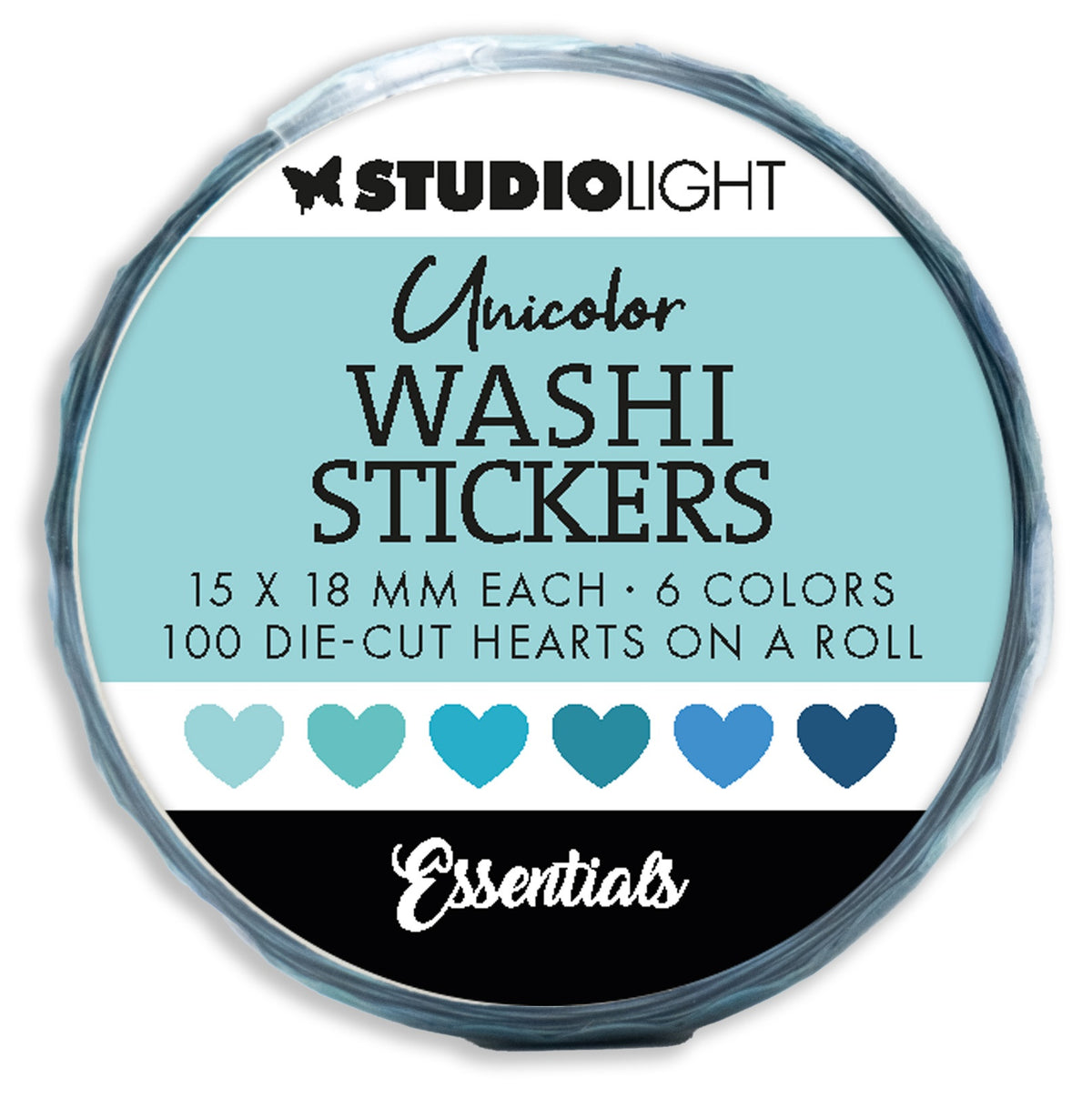 Studio Light Essentials Washi Die-Cut Heart Stickers - NR20 Blues