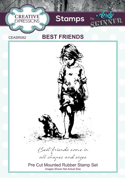 Creative Expressions 3.5"X5.25" Rubber Stamp By Andy Skinner - Best Friends