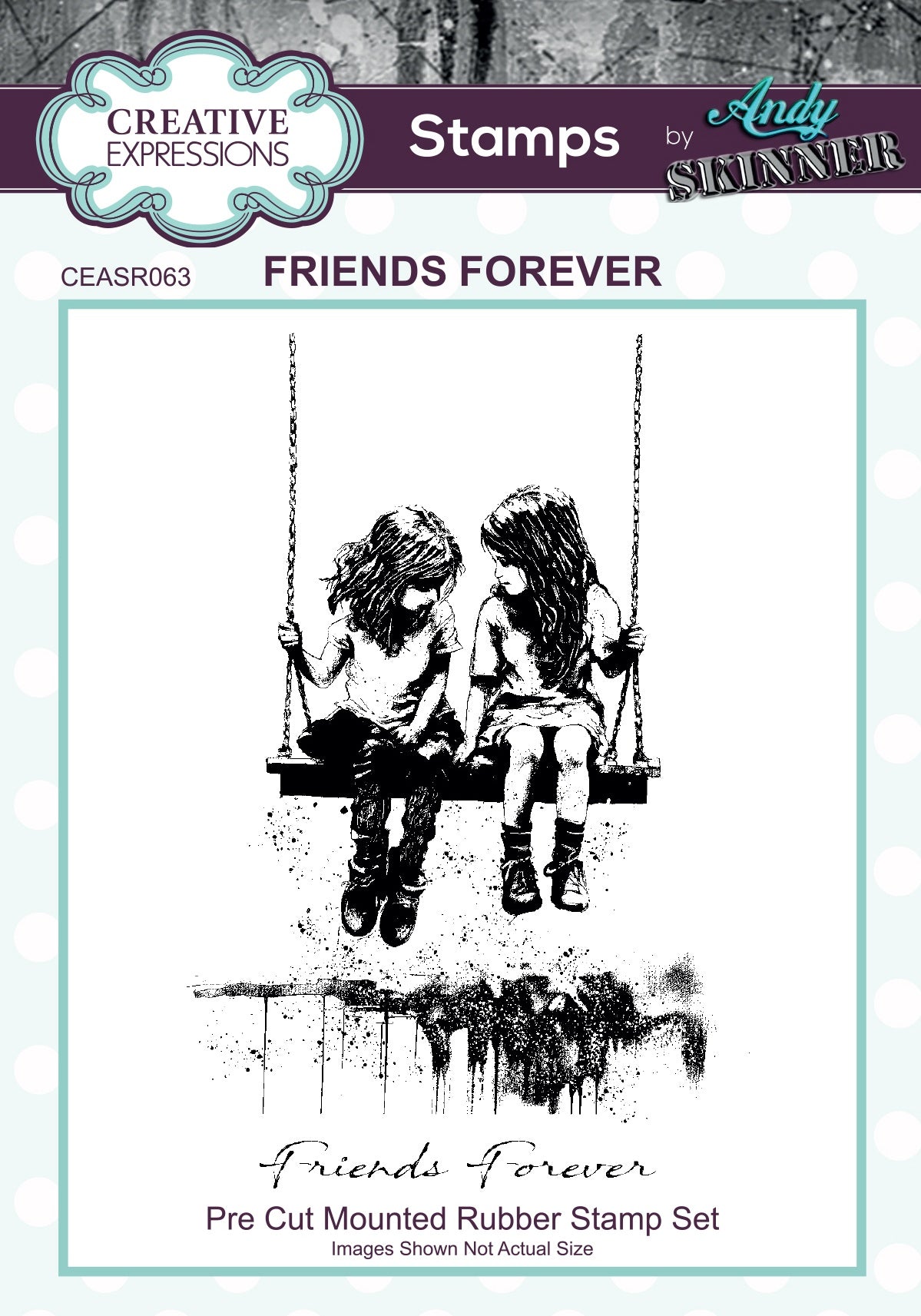 Creative Expressions 3.5"X5.25" Rubber Stamp By Andy Skinner - Friends Forever