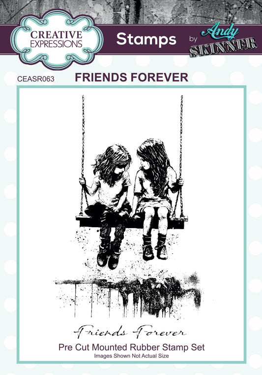 Creative Expressions 3.5"X5.25" Rubber Stamp By Andy Skinner - Friends Forever