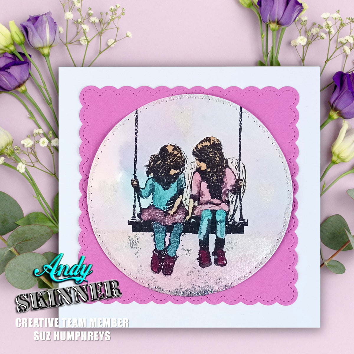 Creative Expressions 3.5"X5.25" Rubber Stamp By Andy Skinner - Friends Forever