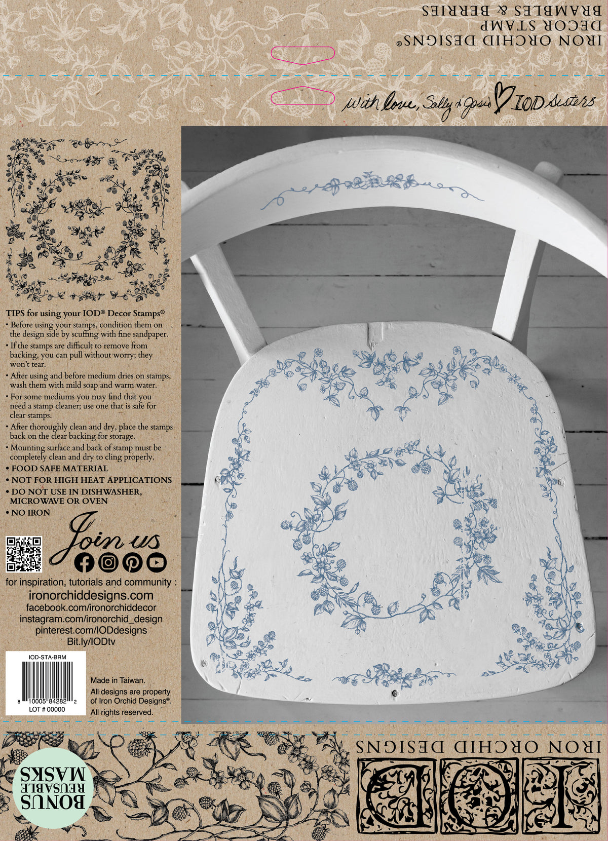 Iron Orchid Designs - Brambles & Berries 12x12 Stamp