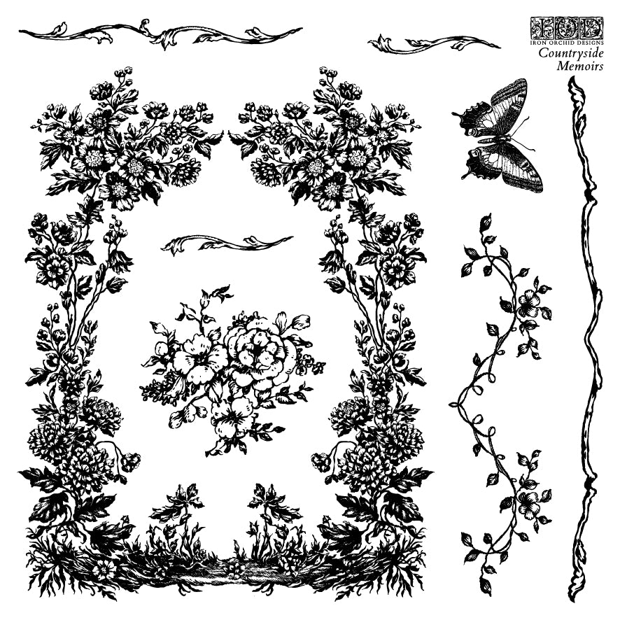 Iron Orchid Designs - Countryside Memoirs 6x6 Stamps - (4 Stamp Sheets)