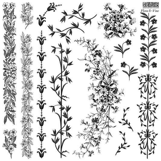 Iron Orchid Designs - Floral & Vine 12x12 Stamp