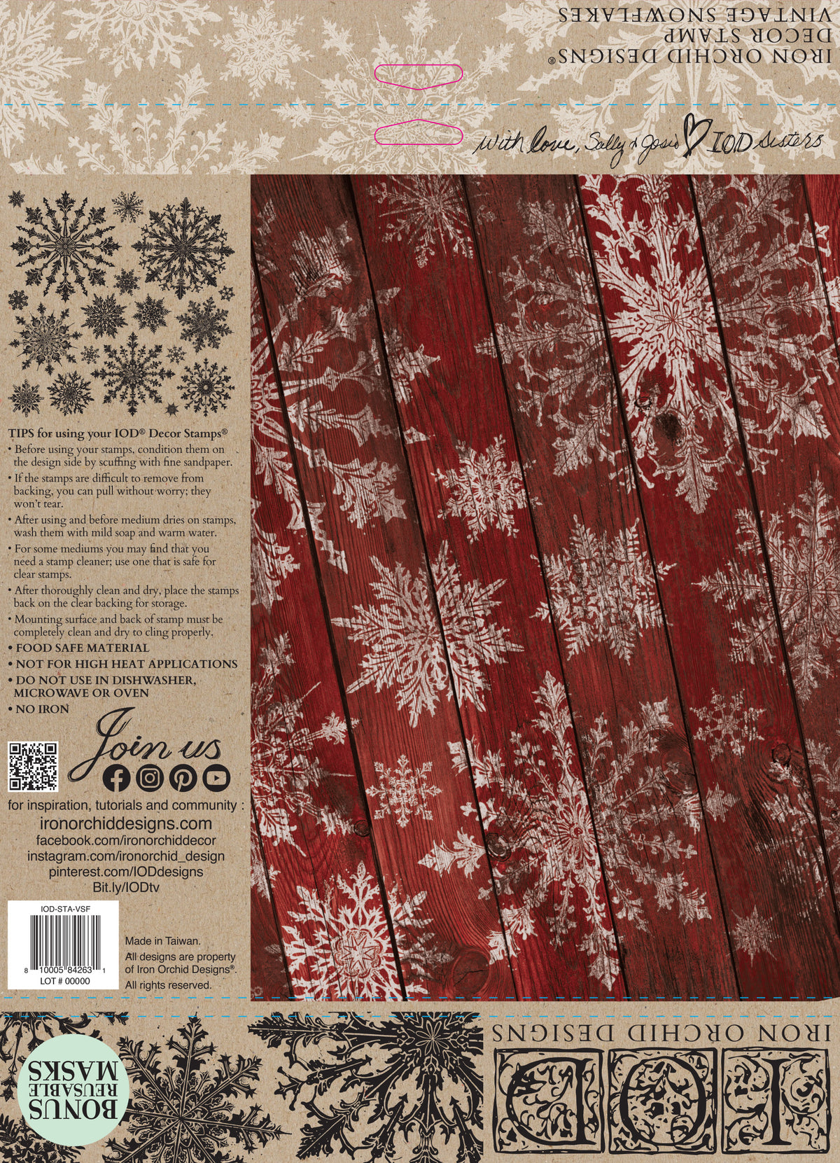 NEW! Snowflakes 12x12 IOD Stamp™