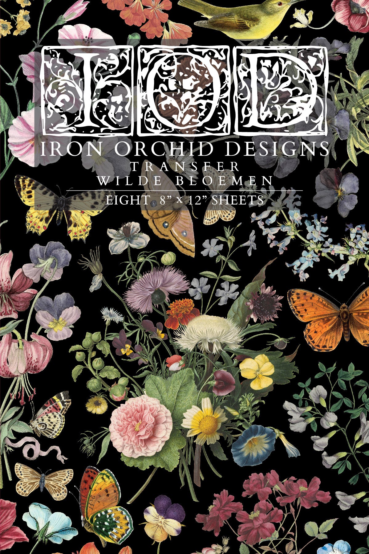 Iron Orchid Designs - Wilde Bloeman Transfer 8x12