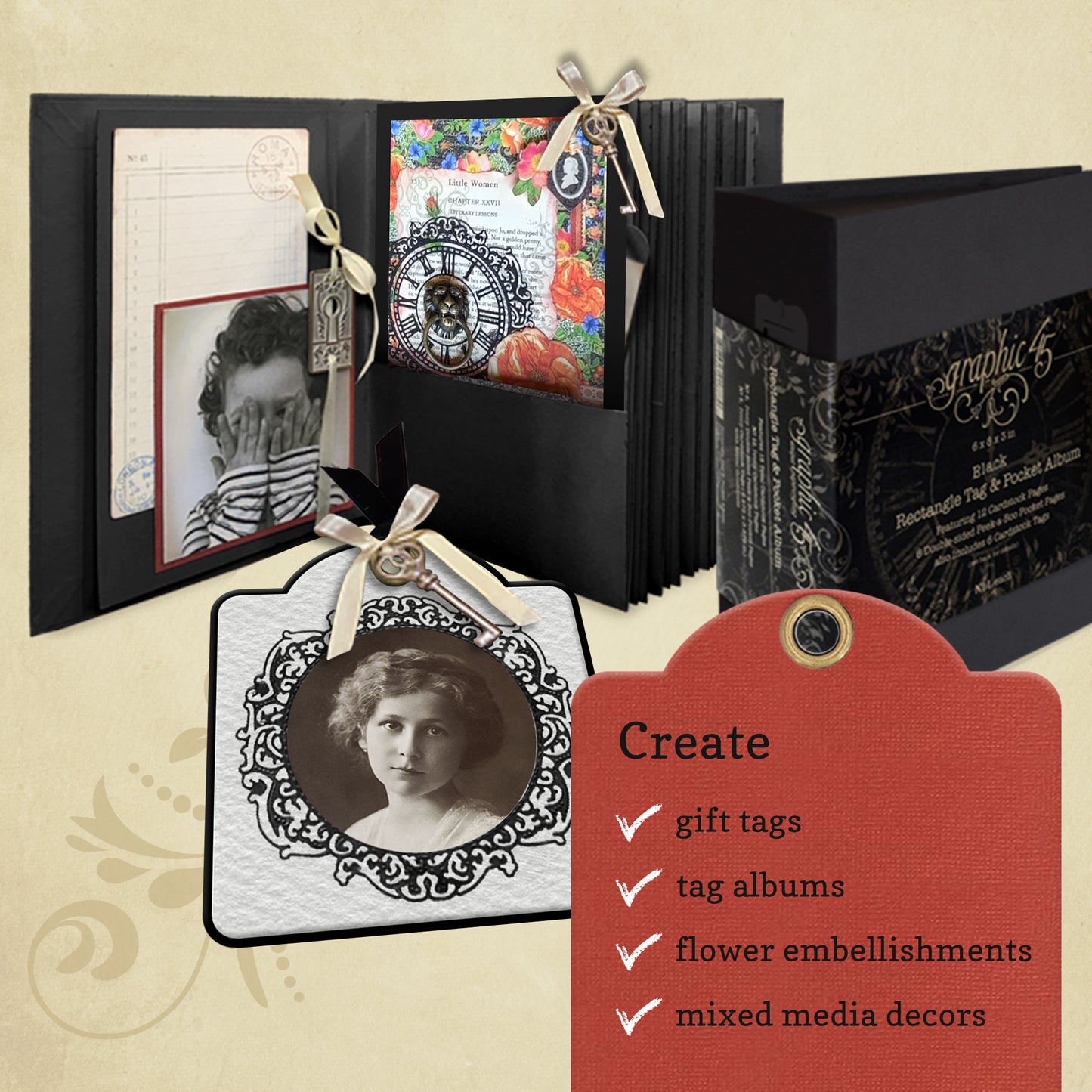 Graphic 45 - Square Tag & Clock Dies