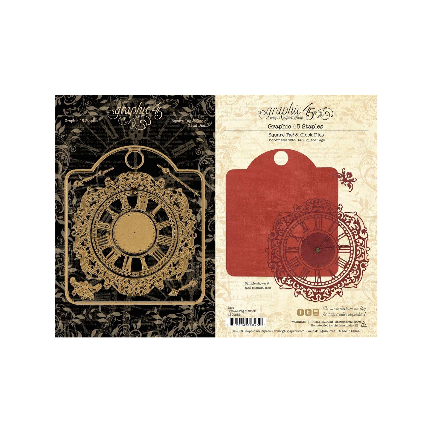 Graphic 45 - Square Tag & Clock Dies