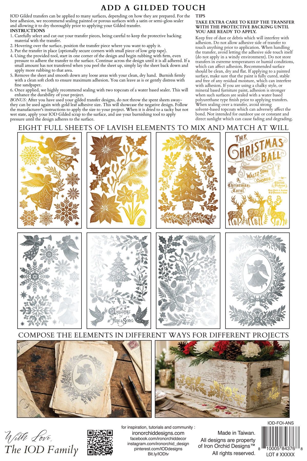 IOD - Iron Orchid Designs - Angel's Sing Foil Transfers 8"x12" Pad™ - LIMITED EDITION