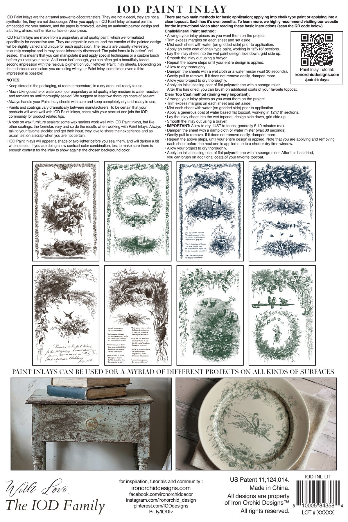 IOD - Iron Orchid Designs - Little Lark Paint Inlay 8"x12" Pad™