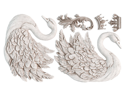 Swans - 6x10 Mould - Iron Orchid Designs
