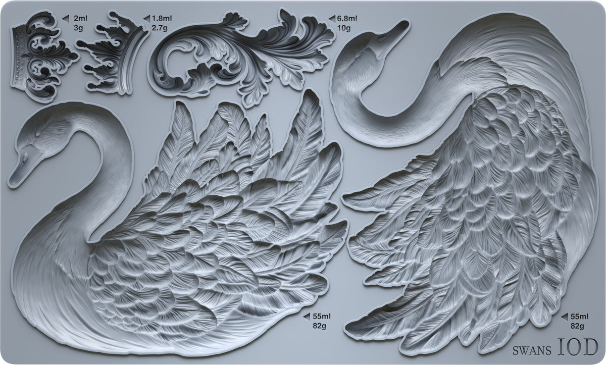 Swans - 6x10 Mould - Iron Orchid Designs