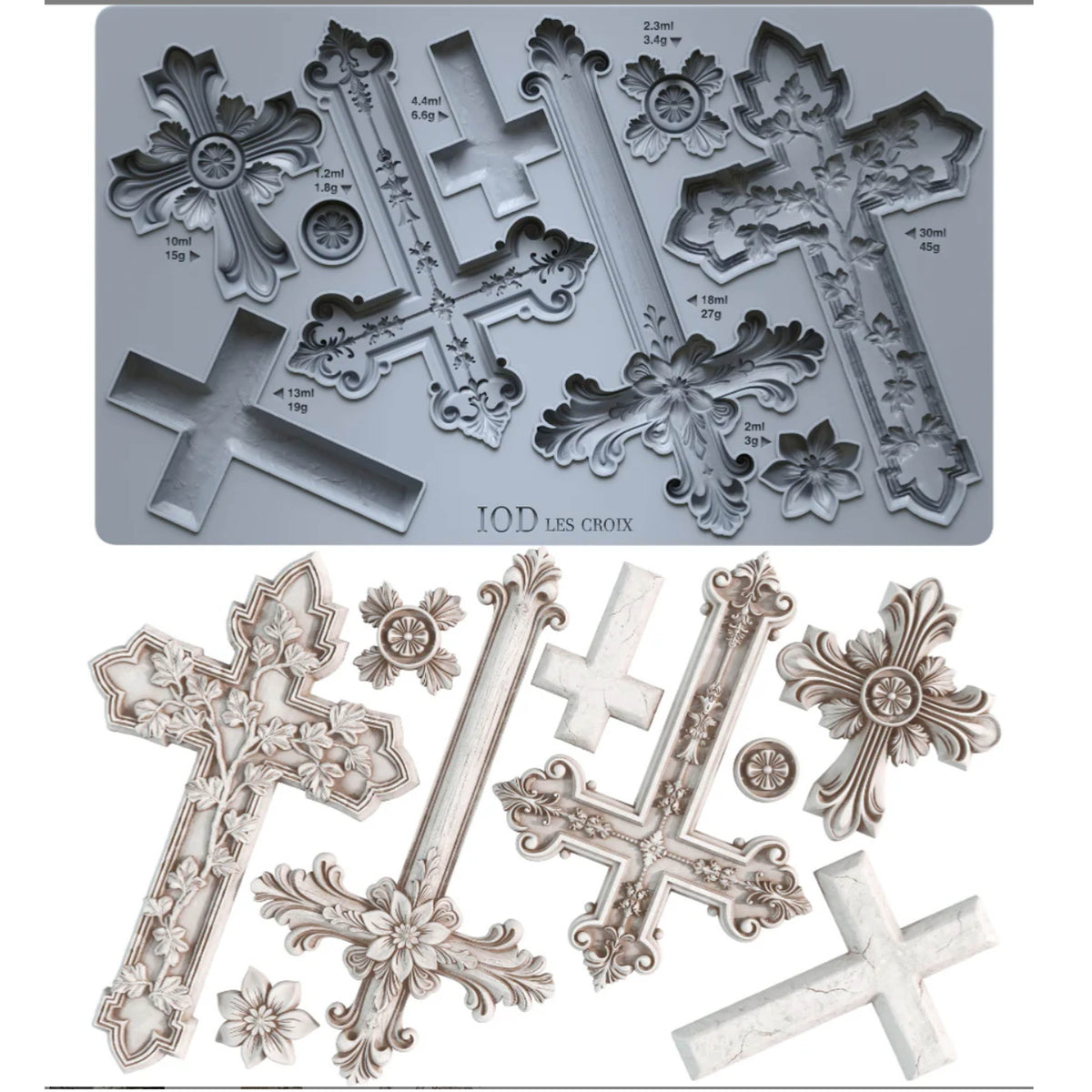 Les Croix - 6x10 Mould - Iron Orchid Designs