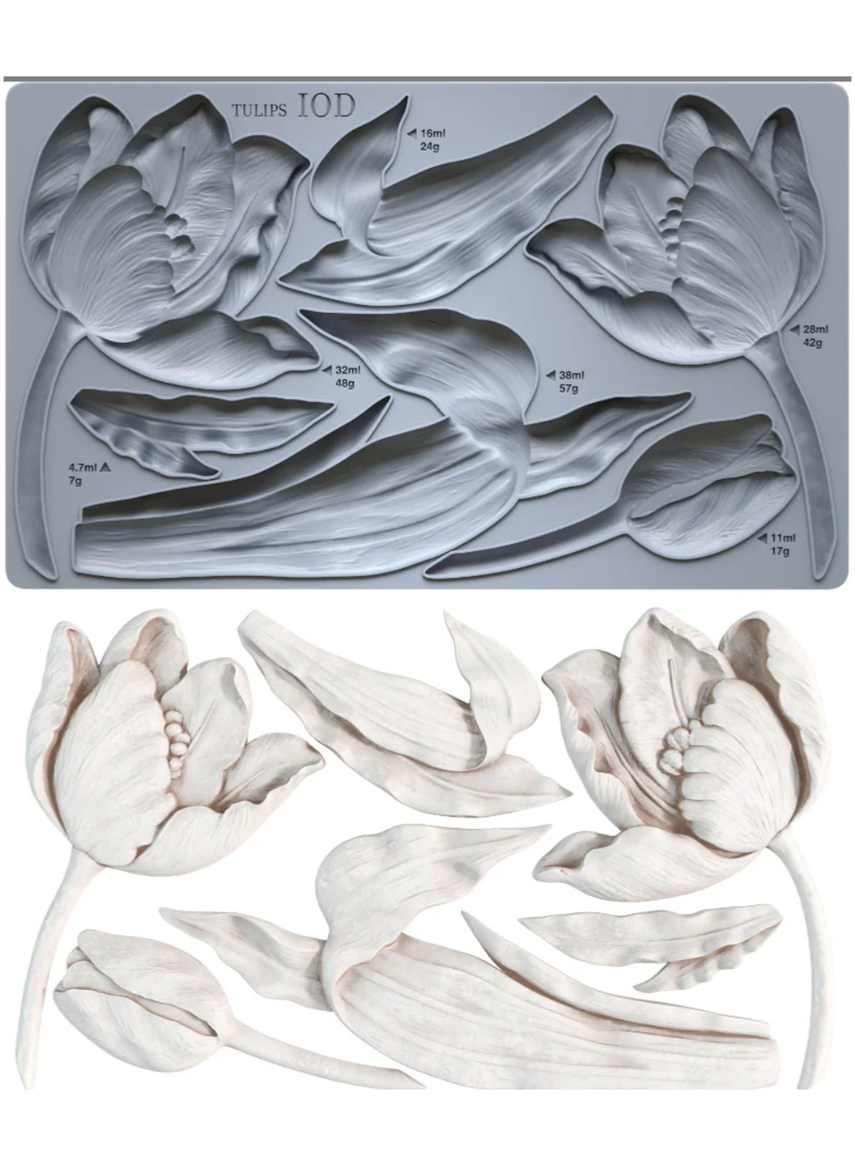 Tulips - 6x10 Mould - Iron Orchid Designs