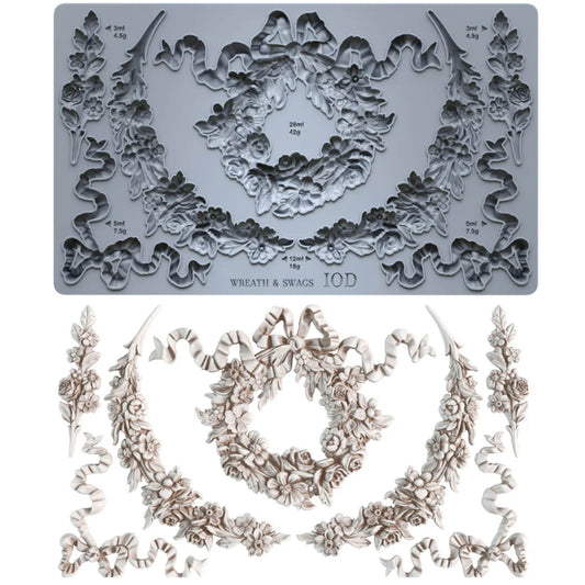 Wreath & Swags - 6x10 Mould - Iron Orchid Designs (Copy)