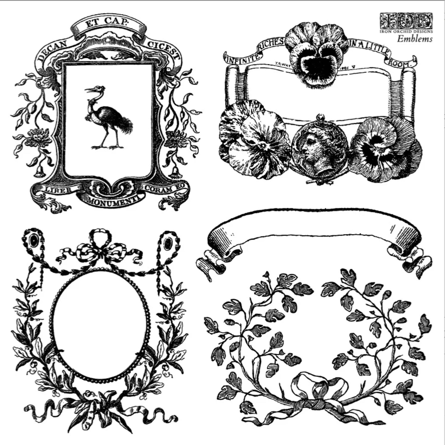 Iron Orchid Designs - Emblems 6x6 Stamp Set