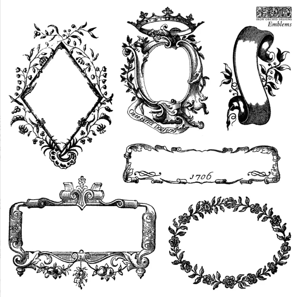 Iron Orchid Designs - Emblems 6x6 Stamp Set