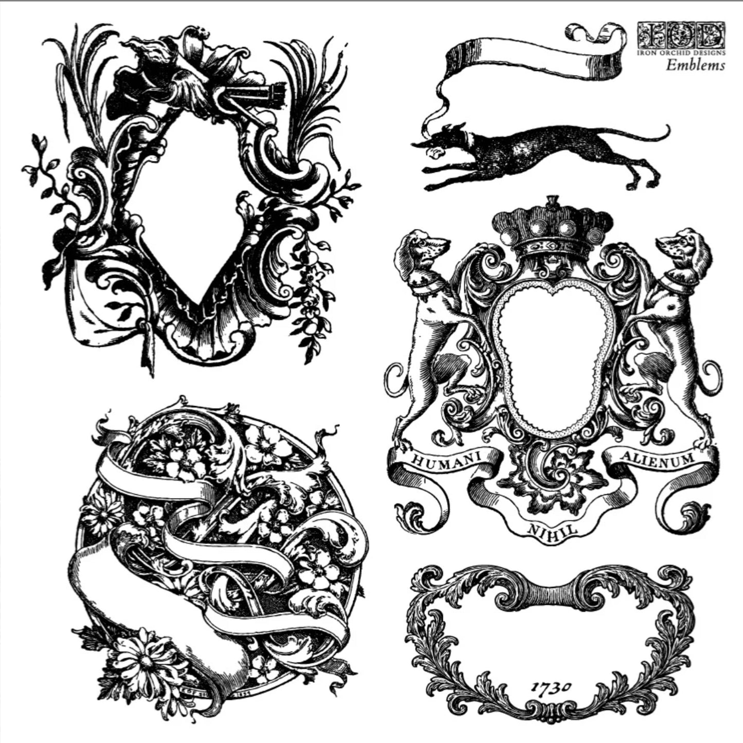 Iron Orchid Designs - Emblems 6x6 Stamp Set