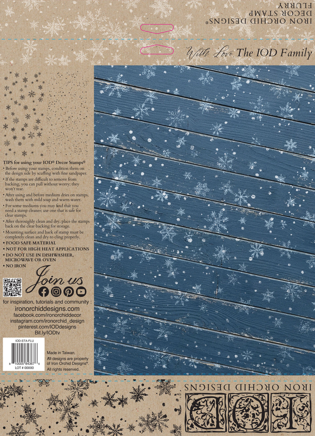 Flurry - 12x12 IOD Stamp - Iron Orchid Designs - LIMITED EDITION