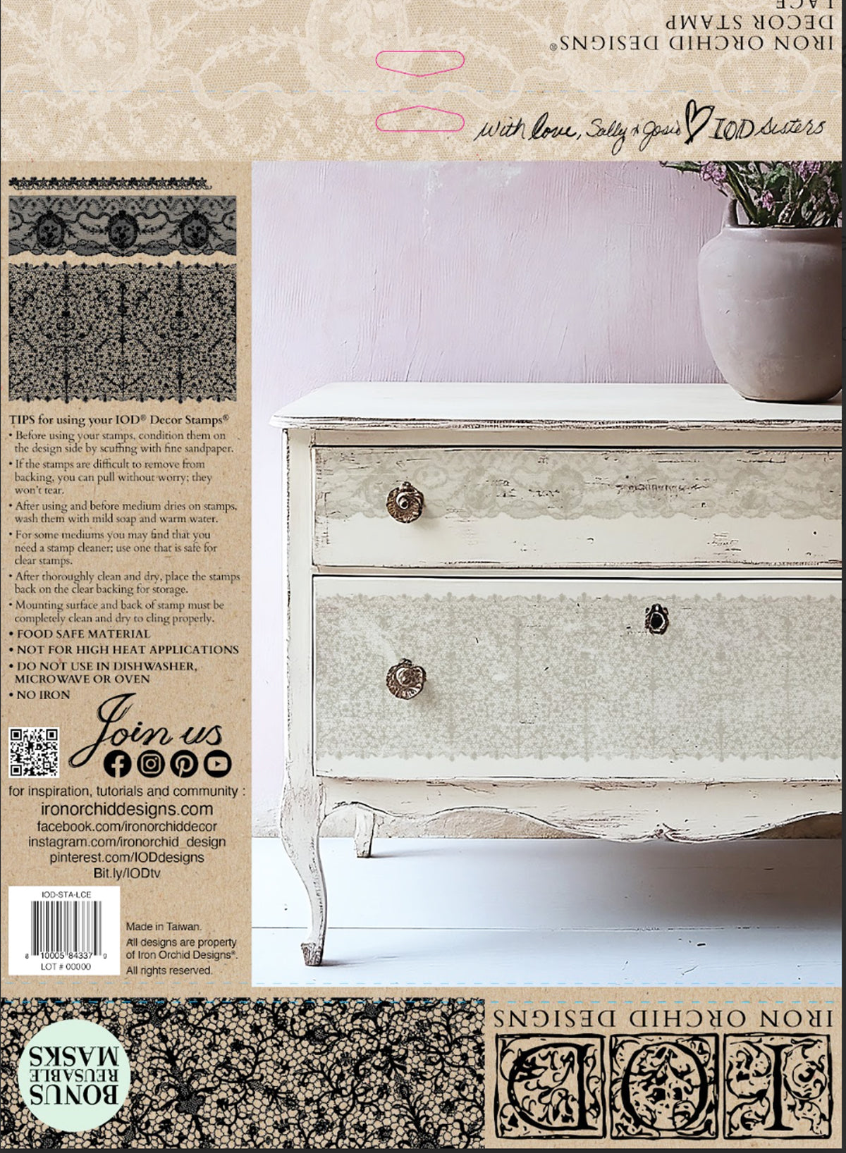 Iron Orchid Designs - Lace 12x12 Stamp