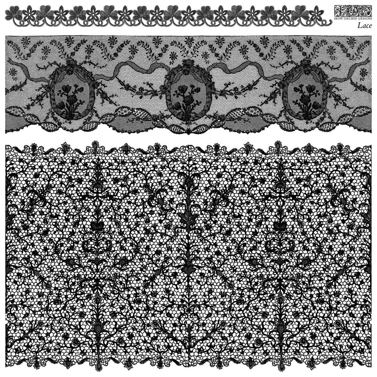 Iron Orchid Designs - Lace 12x12 Stamp