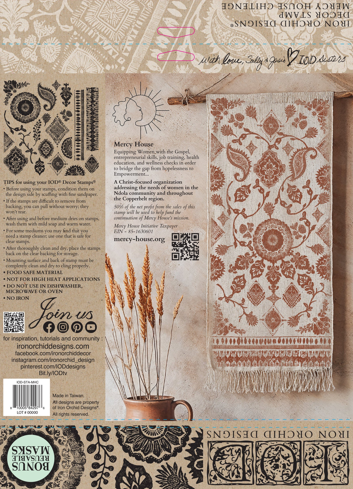 Iron Orchid Designs - Mercy House Chitenge 12x12 Stamp