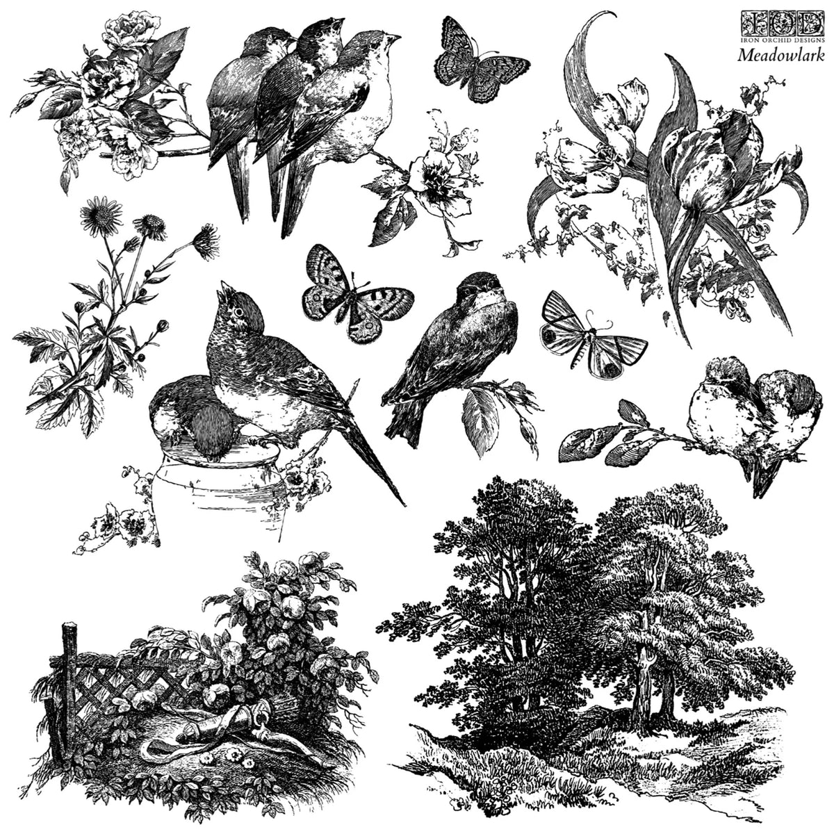 Iron Orchid Designs - Meadowlark 12x12 Stamp