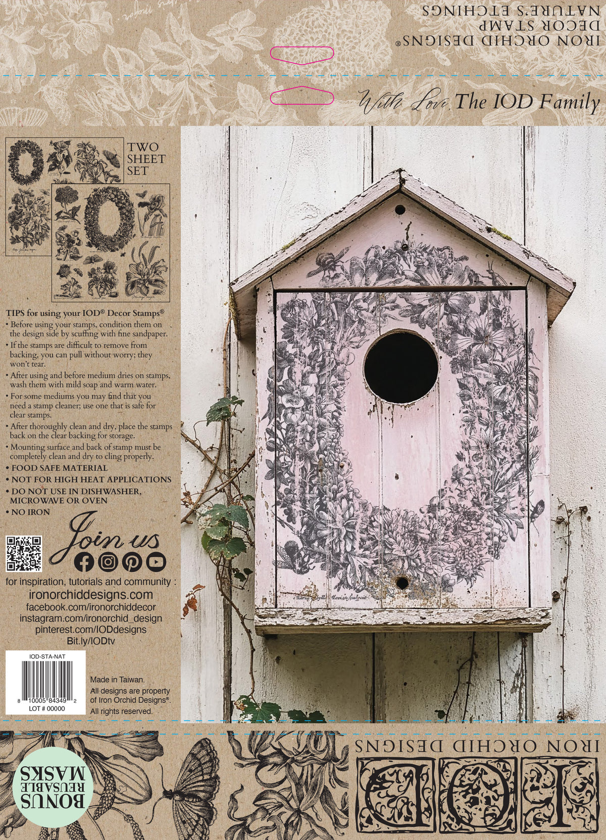 Iron Orchid Designs - Nature's Etchings 12x12 Stamp - 2 Sheets