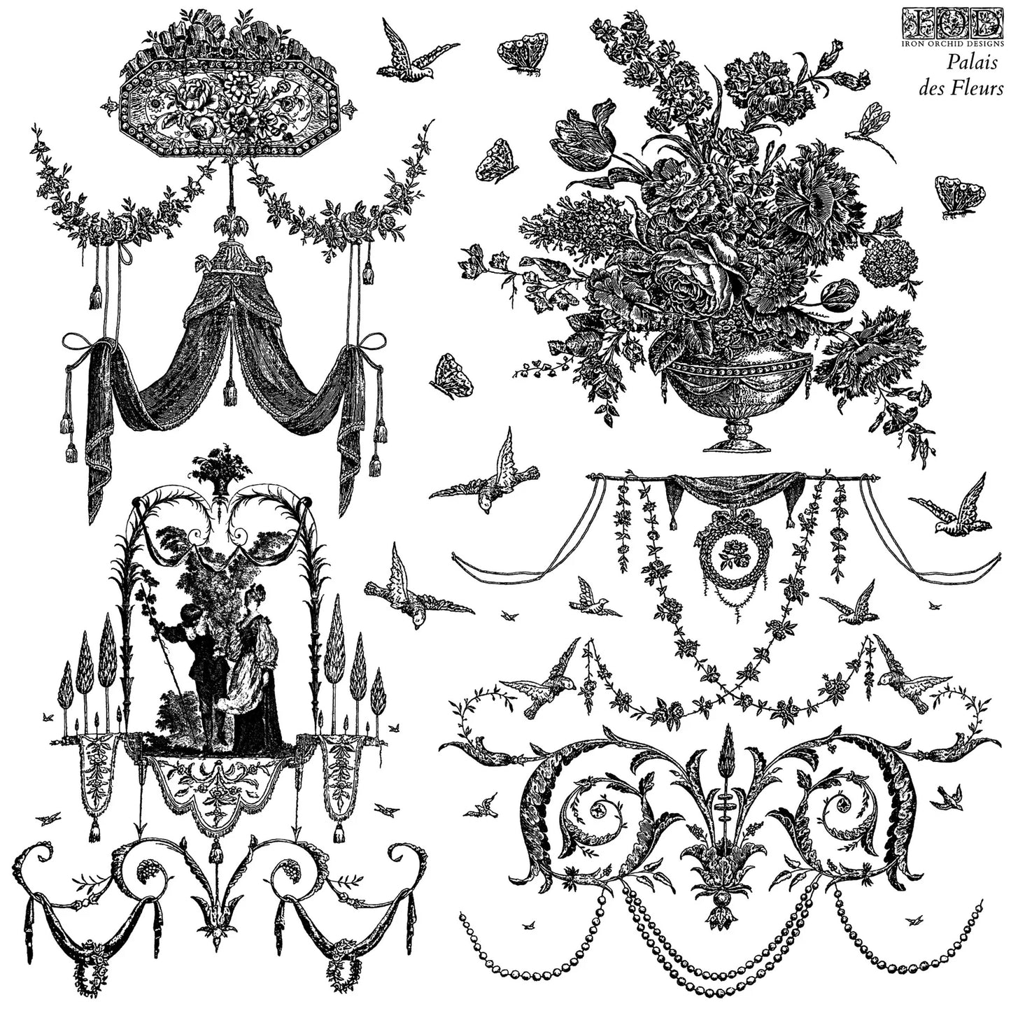 Iron Orchid Designs - Palais Des Fleurs 12x12 Stamp