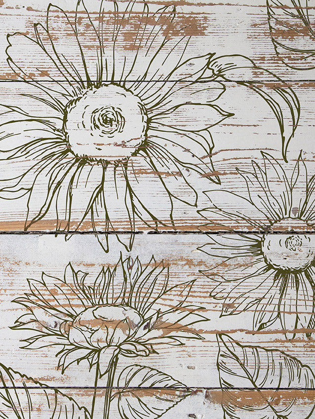 Sunflowers - 12x12 IOD Stamp - Iron Orchid Designs - 2 Sheets 12x12 Stamp Sets with Mask