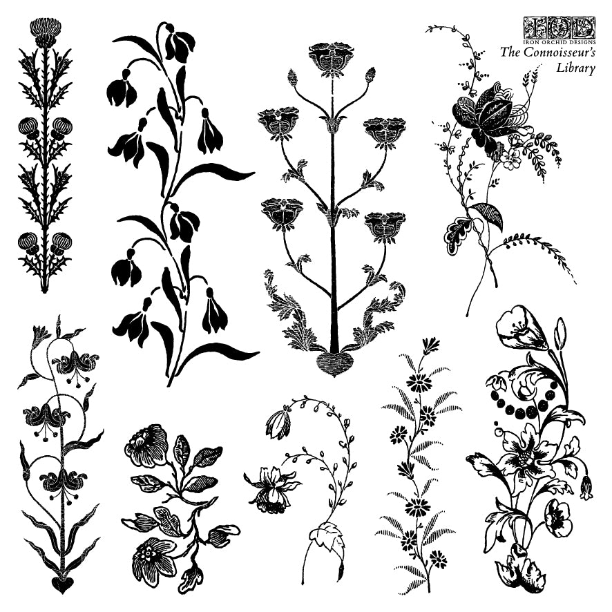 Iron Orchid Designs - Connoisseurs Library 6x6 - 4 Sheet Boxed Stamp Set