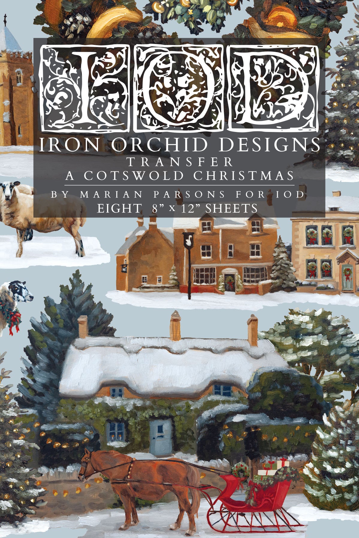 IOD - Iron Orchid Designs - A Cotswold Christmas Transfer 8"x12" Pad™ - LIMITED EDITION