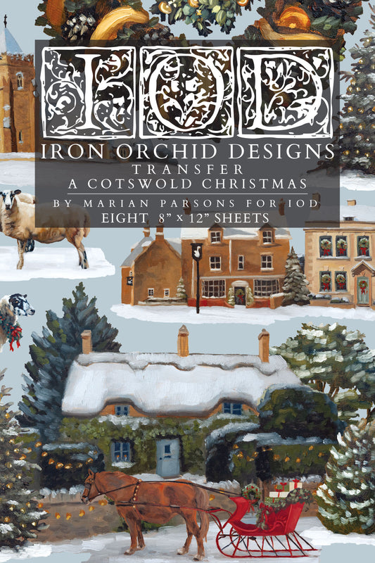 IOD - Iron Orchid Designs - A Cotswold Christmas Transfer 8"x12" Pad™ - LIMITED EDITION