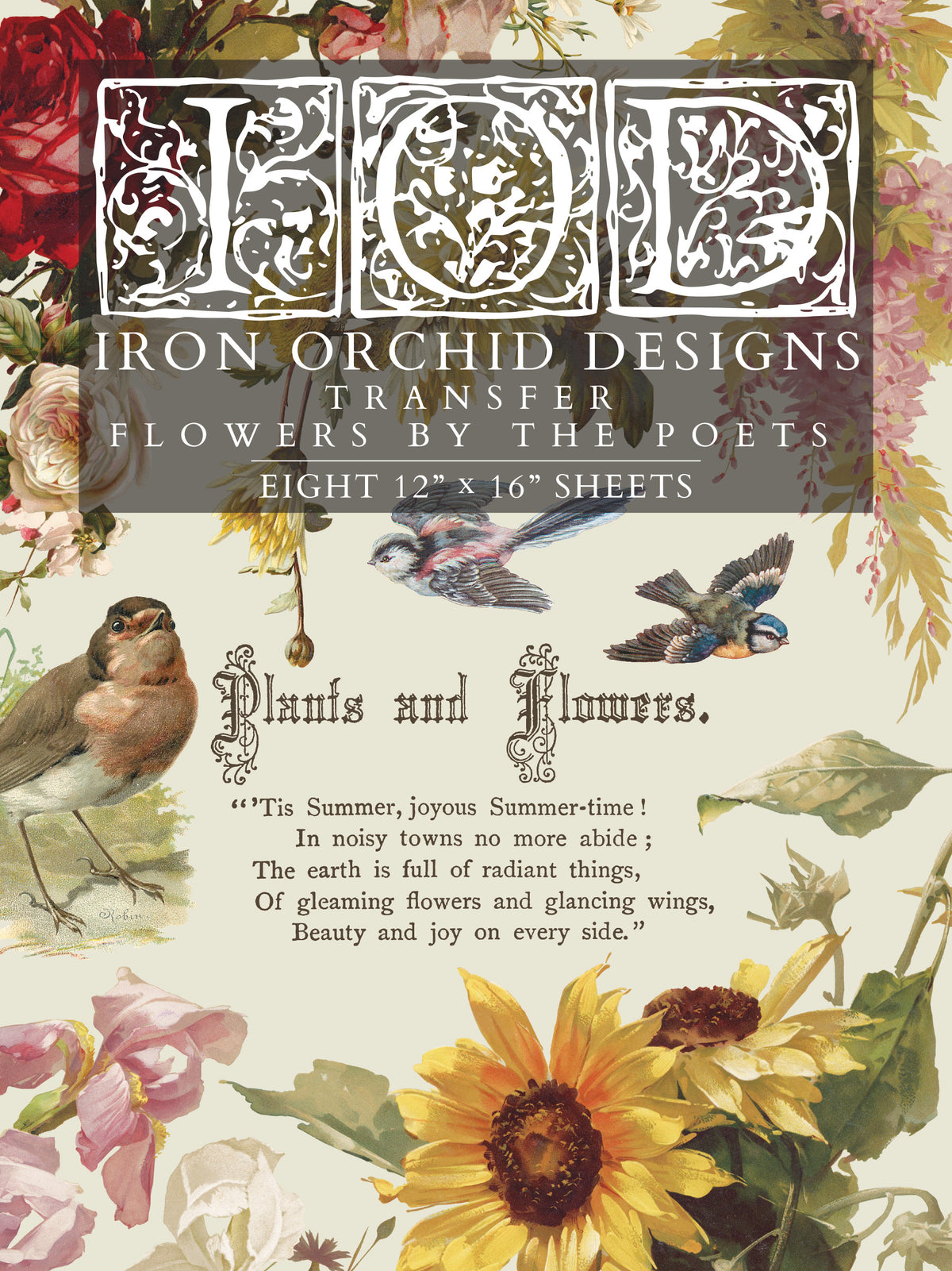 IOD - Iron Orchid Designs - Flowers by The Poets Transfer 12x16 Pad™