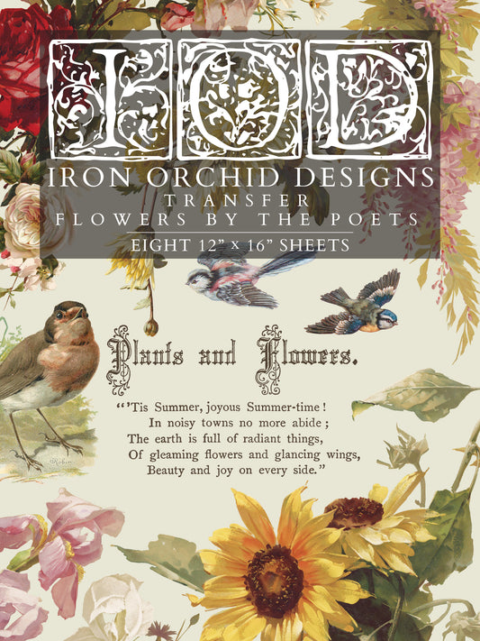 IOD - Iron Orchid Designs - Flowers by The Poets Transfer 12x16 Pad™