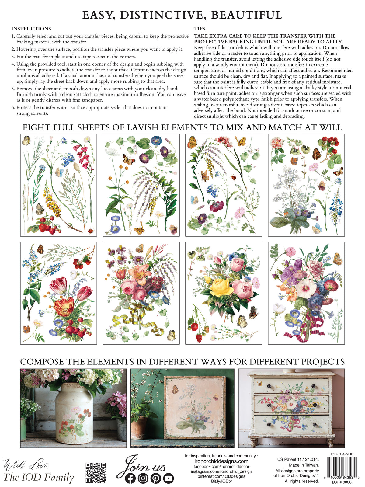 IOD - Iron Orchid Designs - Marché des Fleurs Transfer 12x16 Pad™