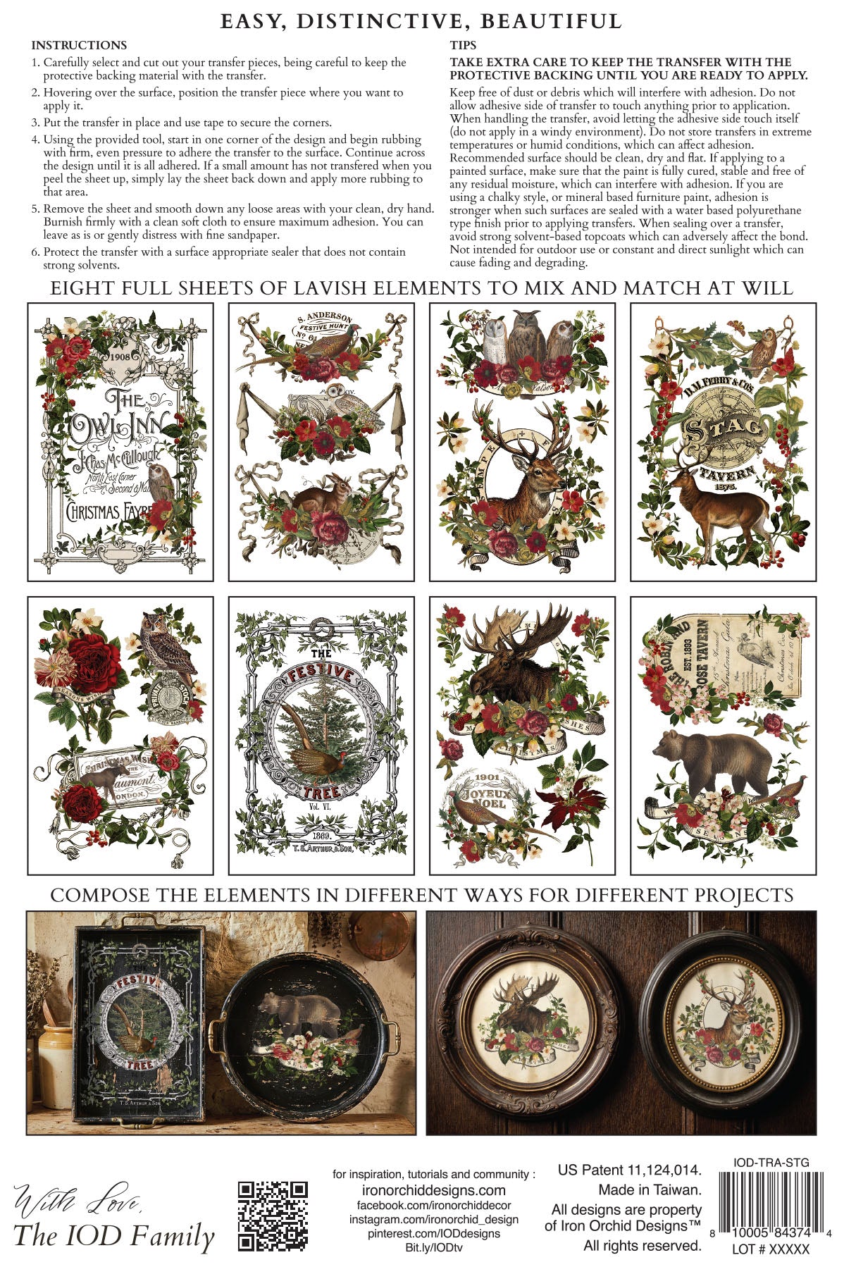 IOD - Iron Orchid Designs - Stag Tavern Transfer 8"x12" Pad™ - LIMITED EDITION