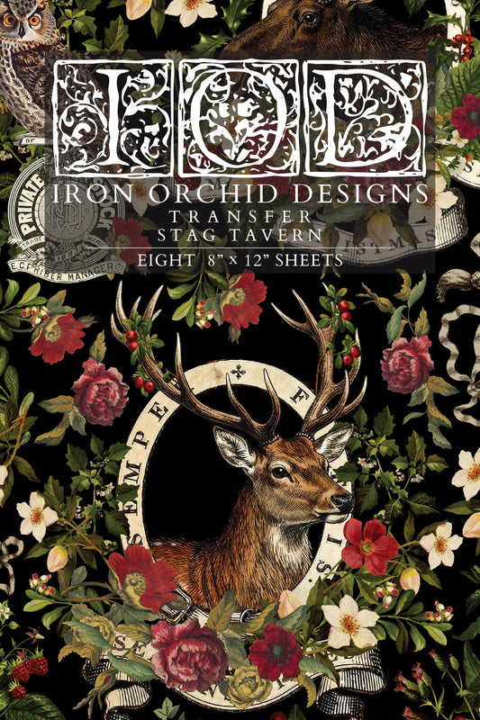 IOD - Iron Orchid Designs - Stag Tavern Transfer 8"x12" Pad™ - LIMITED EDITION