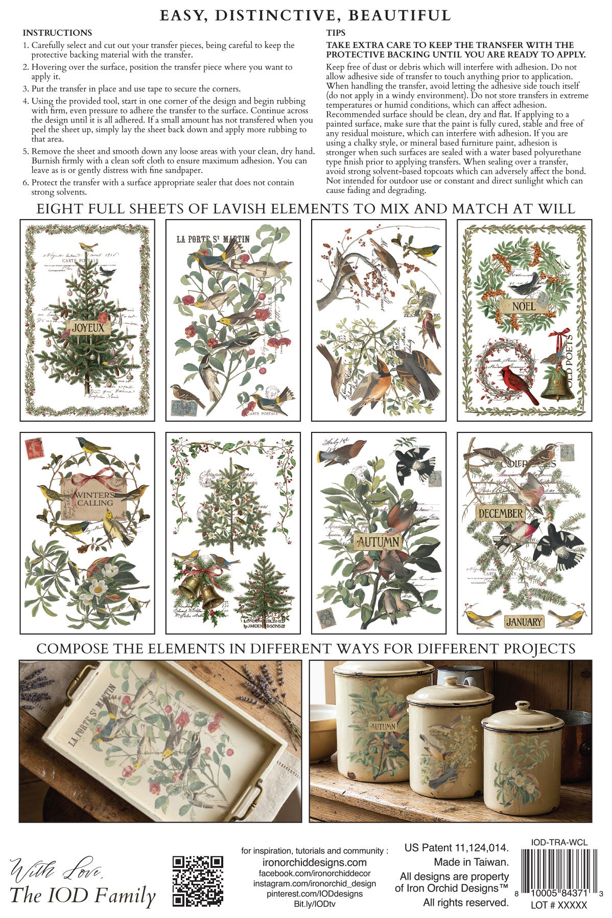 IOD - Iron Orchid Designs - Winter's Calling Transfers 8"x12" Pad™ - LIMITED EDITION