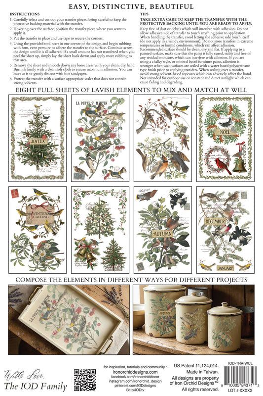 IOD - Iron Orchid Designs - Winter's Calling Transfers 8"x12" Pad™ - LIMITED EDITION