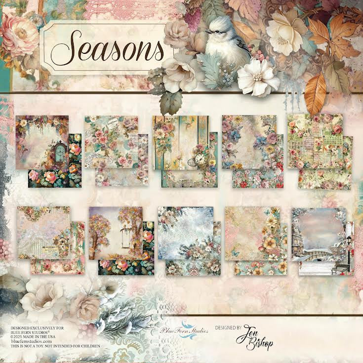 Seasons - 8x8 Paper Pack - Blue Fern