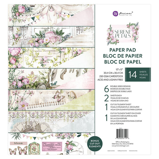 Prima - Serene Petals 12x12 Paper Pad