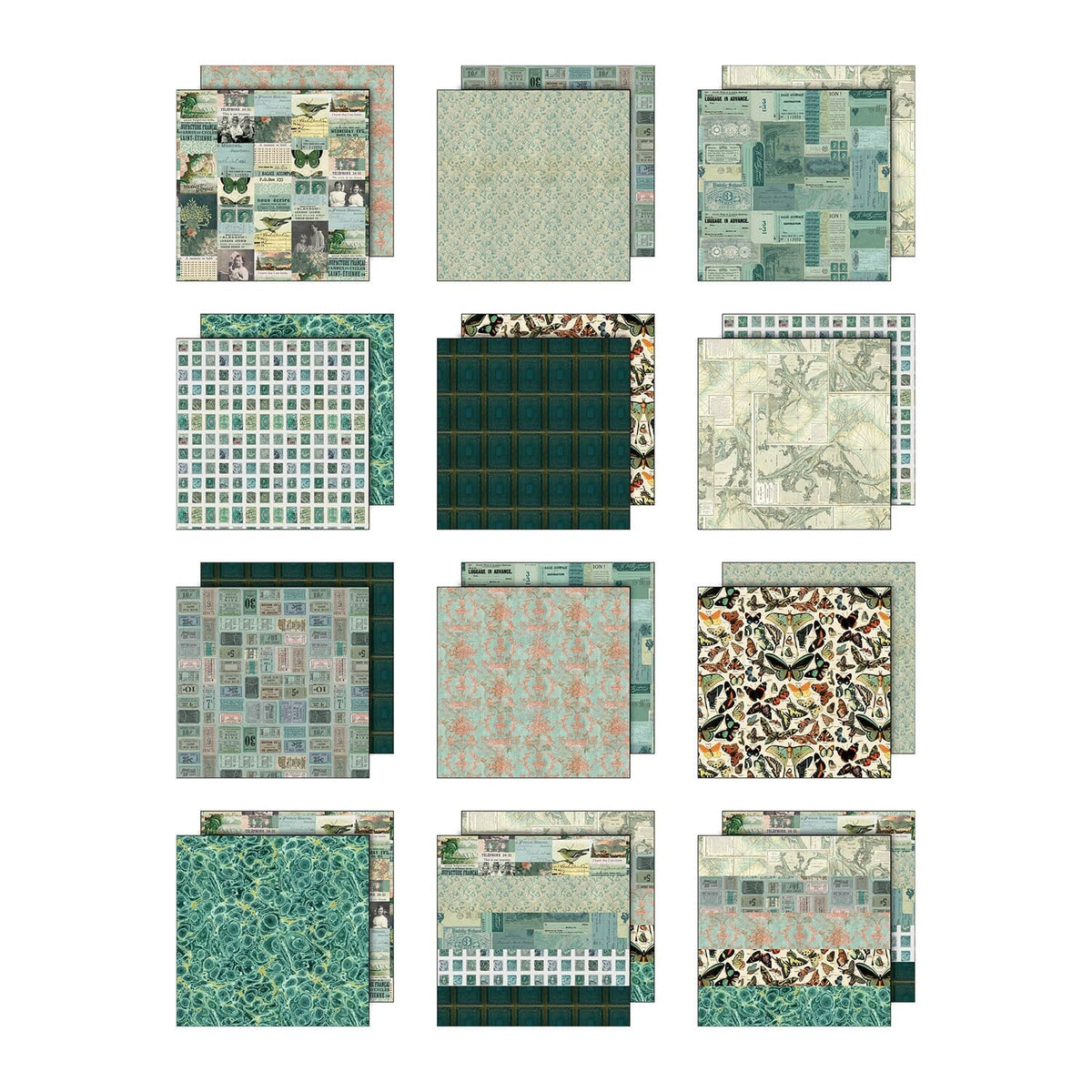 Tim Holtz® Idea-ology Palette Collection - Teal 12x12