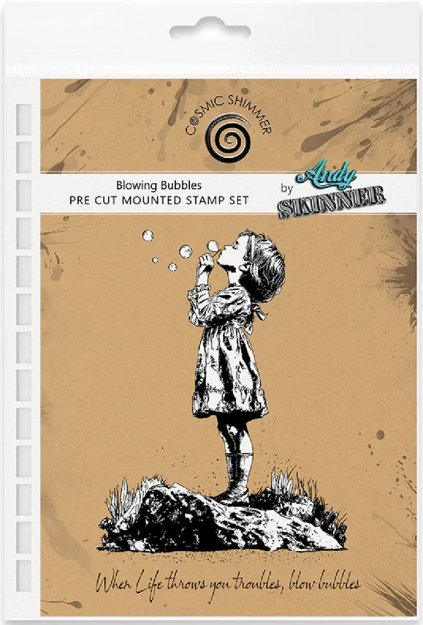 Cosmic Shimmer Rubber Stamp By Andy Skinner - Blowing Bubbles